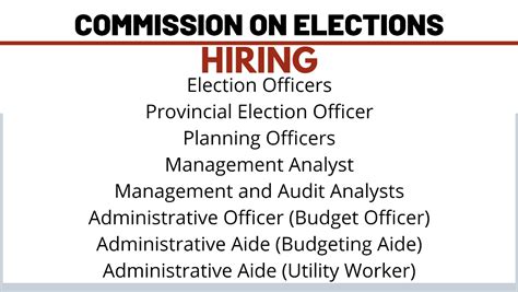comelec job vacancies 2024|Commission on Elections Hiring: Available COMELEC .